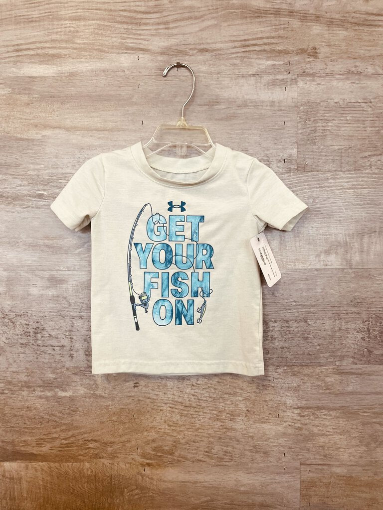 (12M) Under Armour Green Fishing Tee Boys
