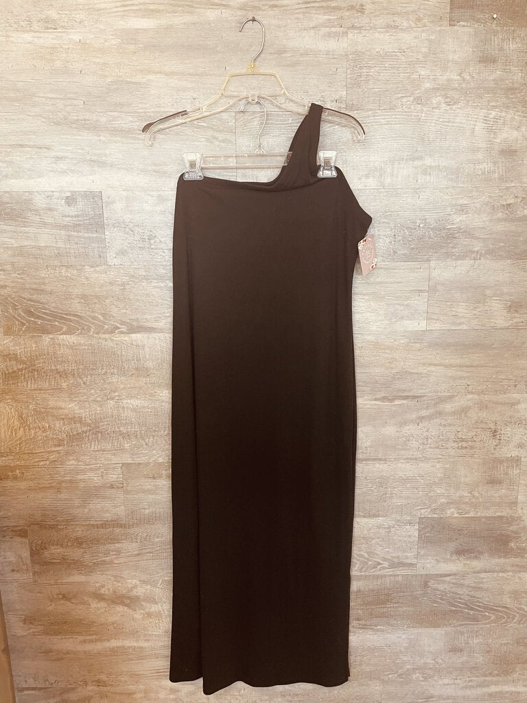 (XLT) Old Navy Black Ribbed One Shoulder Dress Womens