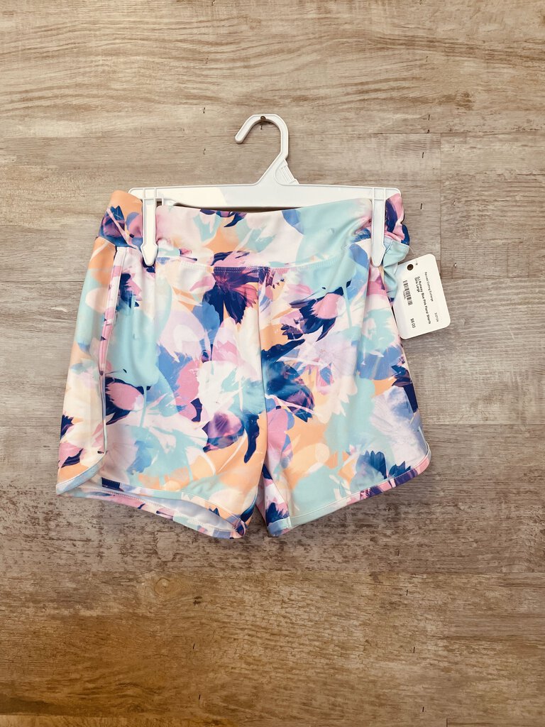 (L) Runway Blue Pink Floral Shorts Girls