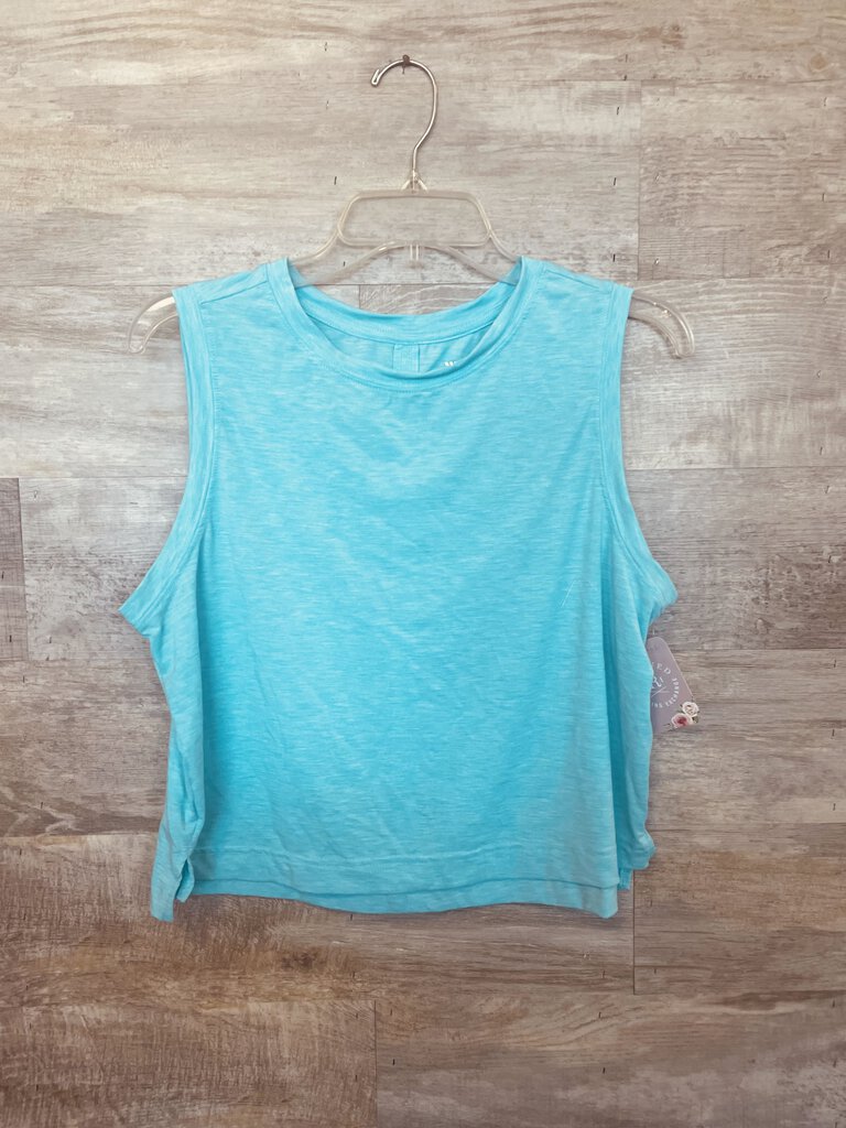 (Large) All in Motion Blue Heathered Cropped Tank Qomen's