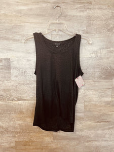 (S) Zobha Black Leopard Burnout Tank Womens
