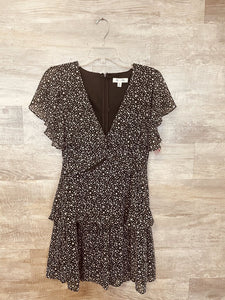 (M) She + Sky Black Leopard Dress Womens