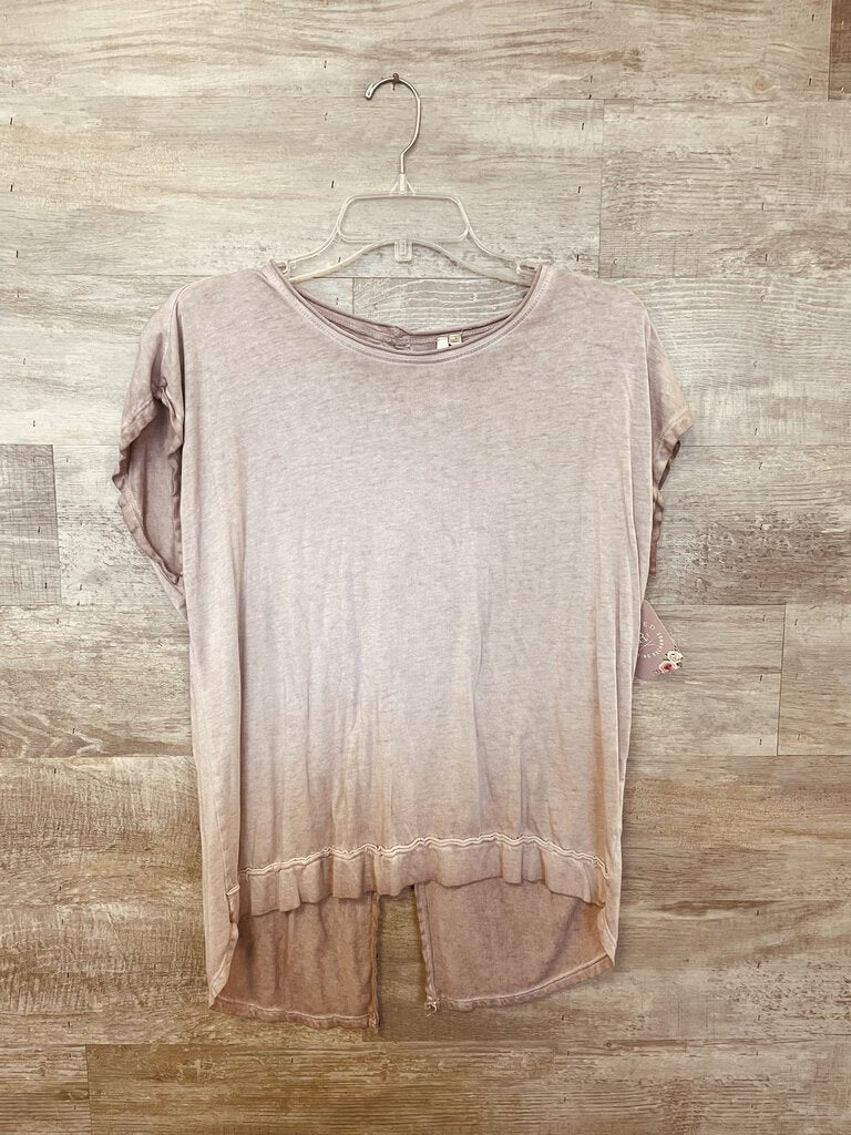 (S) Mono B Purple Open Back Shirt Womens
