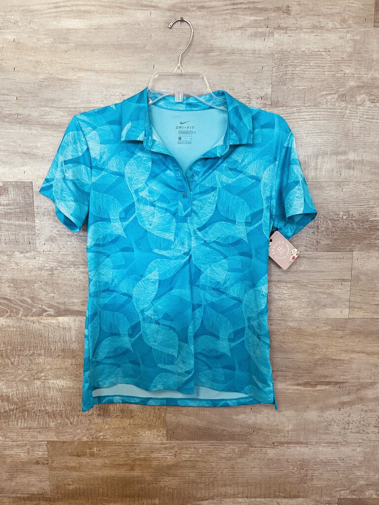 (S) Nike Blue Palm Polo Womens