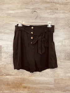 (L) Love Tree Black Paperbag Shorts Womens