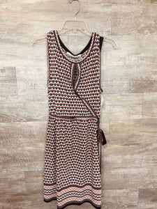 (XL) Max Studio Navy Peach Patterned Dress Womns