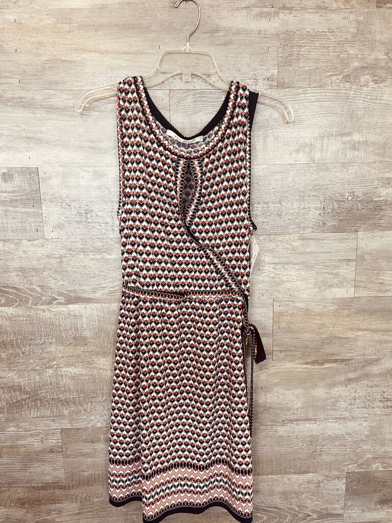 (XL) Max Studio Navy Peach Patterned Dress Womns