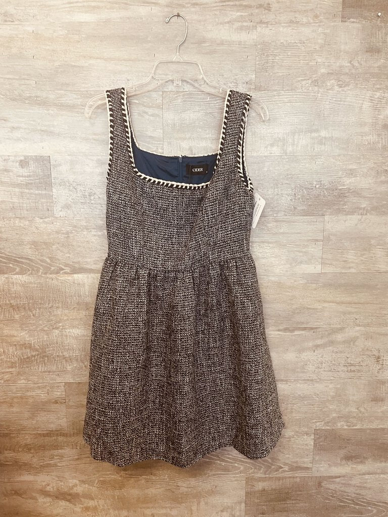(M) Cider Tweed Black and White Dress Women's