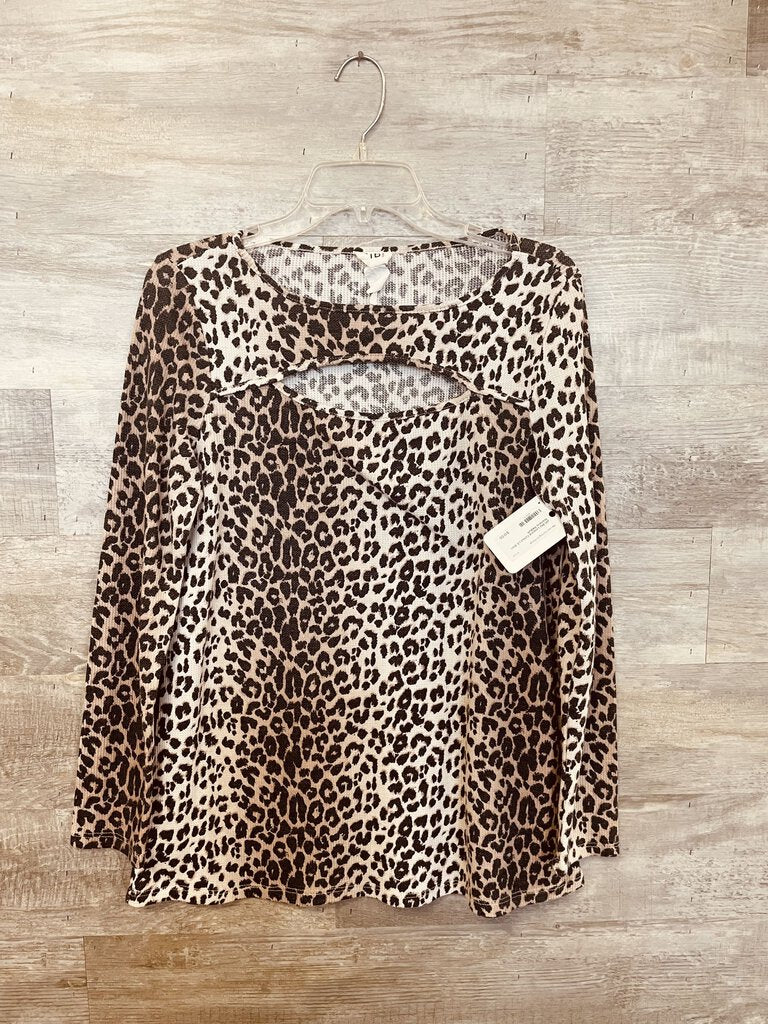 (M) Bibi Leopard Cutout LS Shirt Womens