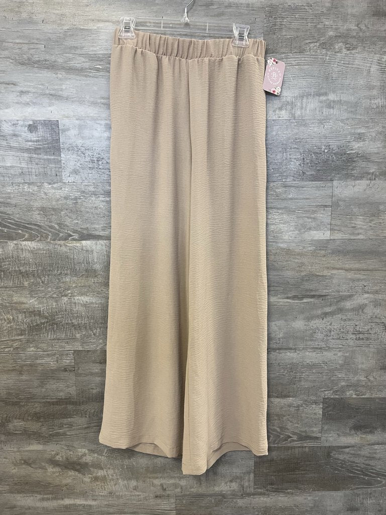 (S) FSL + Apparel Tan Wide Leg Pants Womens