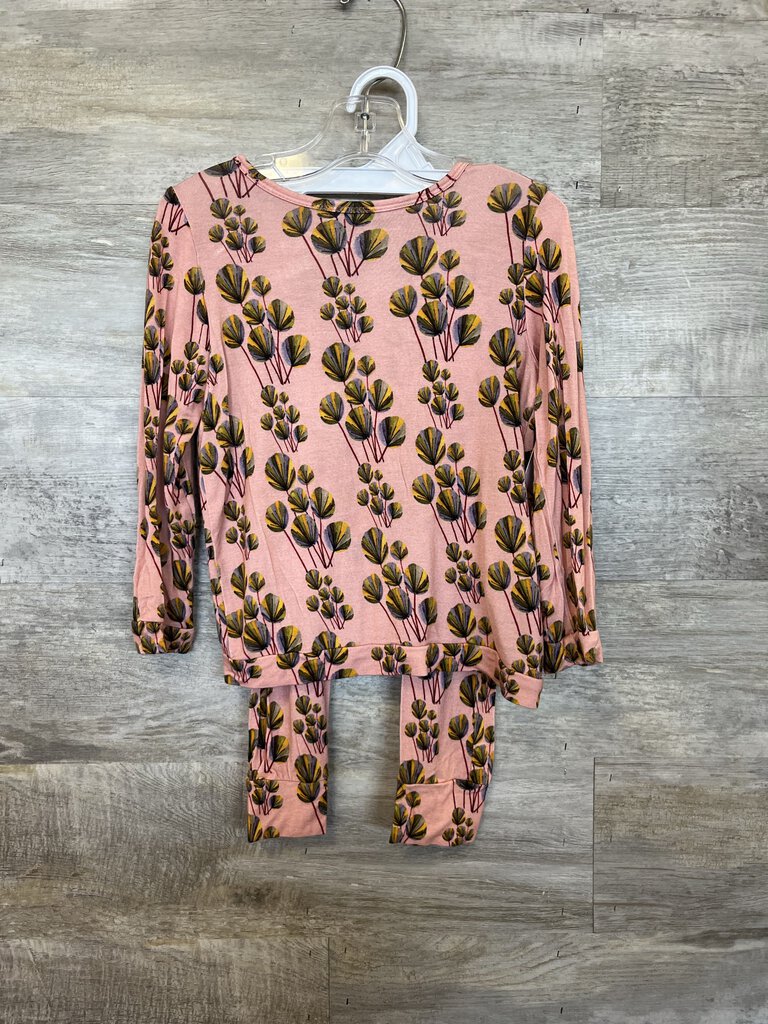 (4t) Velveteen Pink Floral Two Piece Set Girl's