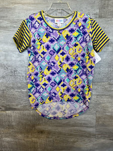(4) Lularoe Purple Patterned Tee Girl's