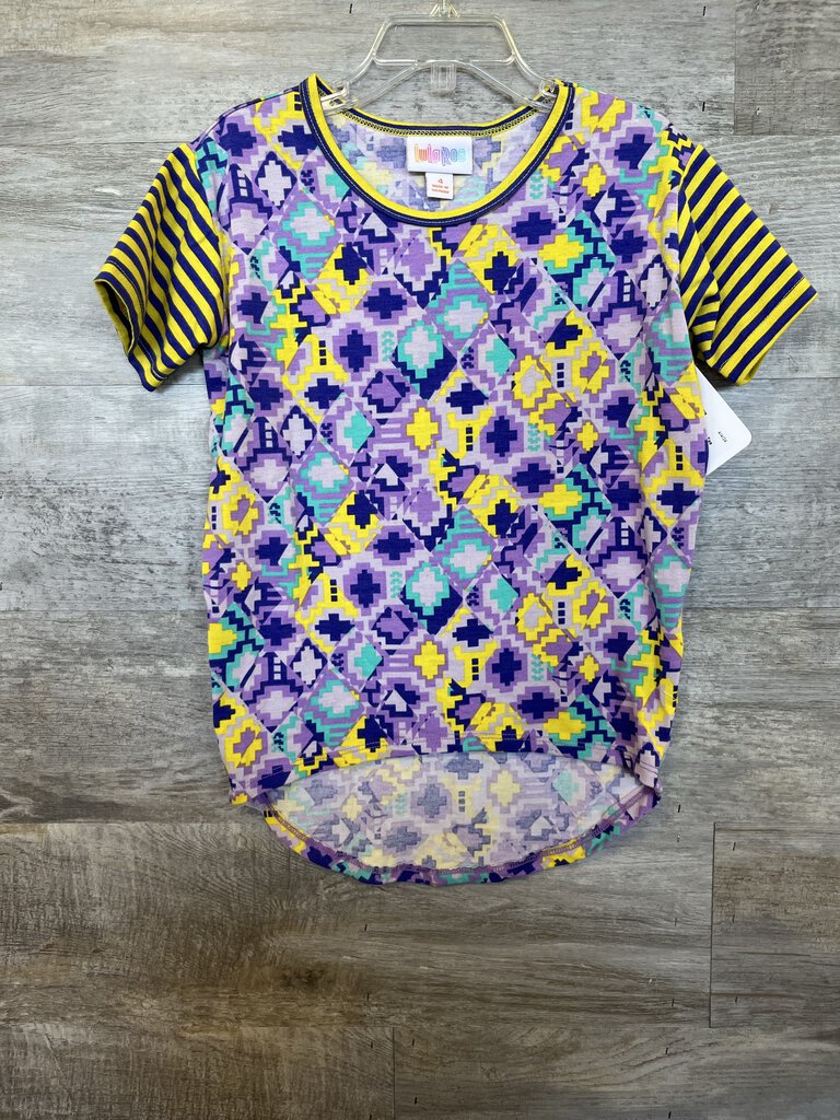 (4) Lularoe Purple Patterned Tee Girl's