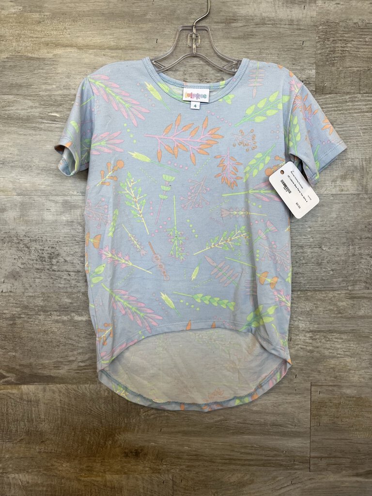 (4) Lularoe Blue Floral Tee Girl's