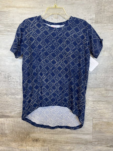 (4) Lularoe Navy Geometric Tee Girl's