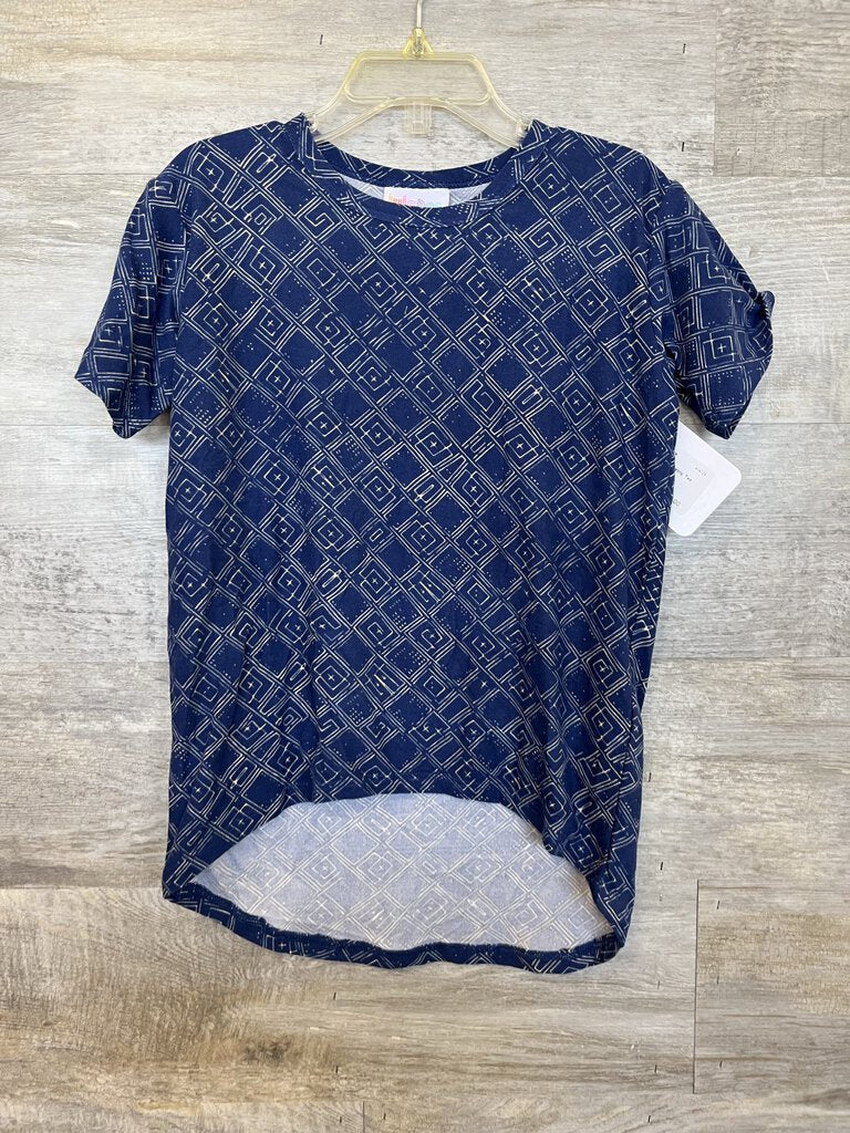(4) Lularoe Navy Geometric Tee Girl's