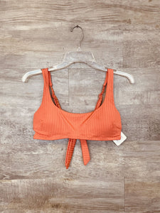 (L) Aerie Orange Ribbed Bikini Top Womens