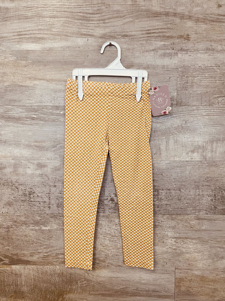 (4T) Carters Yellow Floral Leggings Girls
