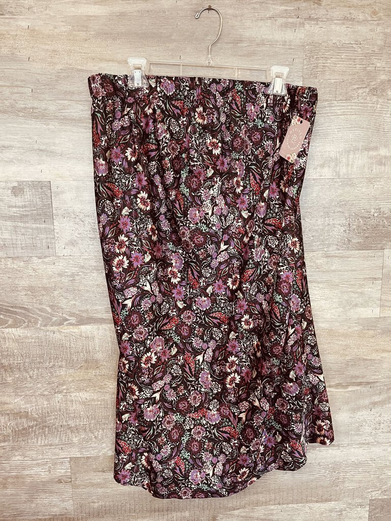 (XL) Motherhood Purple Floral Skirt Maternity