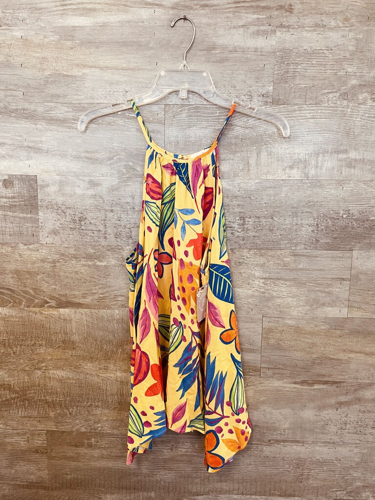 (L) Emily Wonder Yellow Orange Patterened Tank Womens