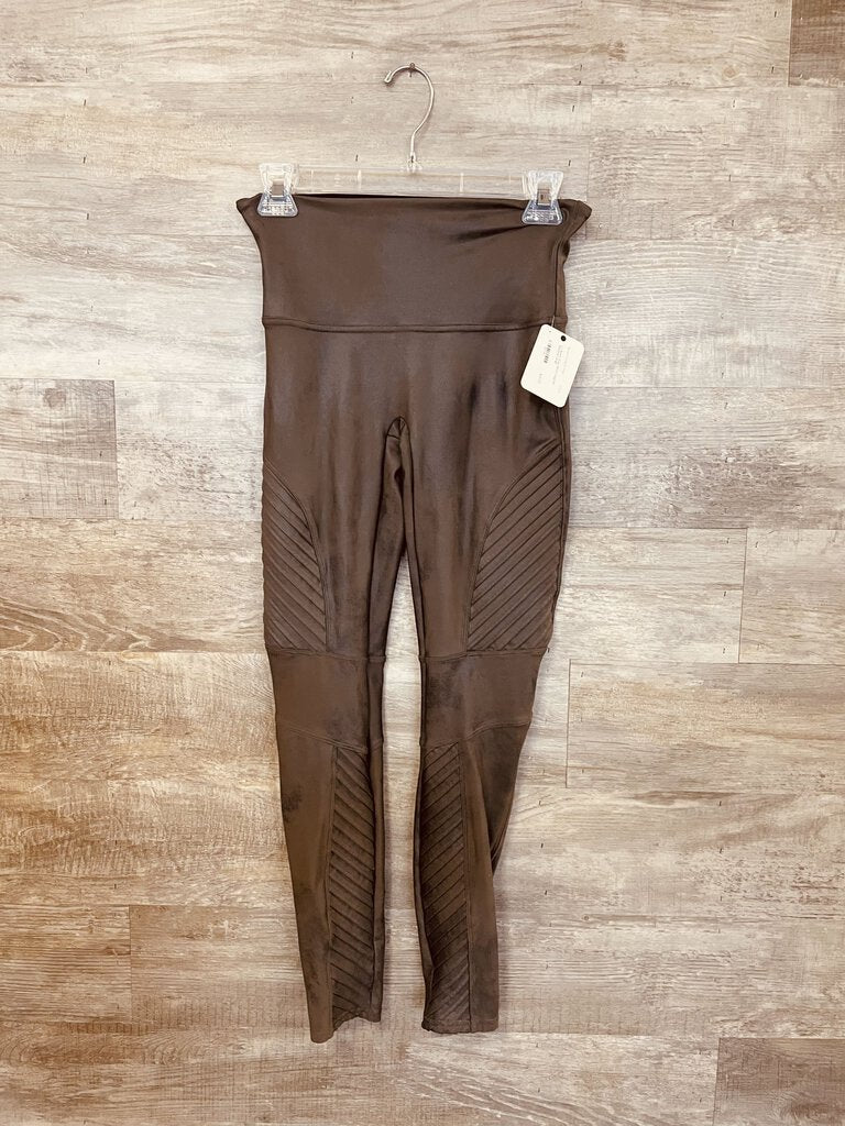 (L) Spanx Grey Moto Leggings Womens