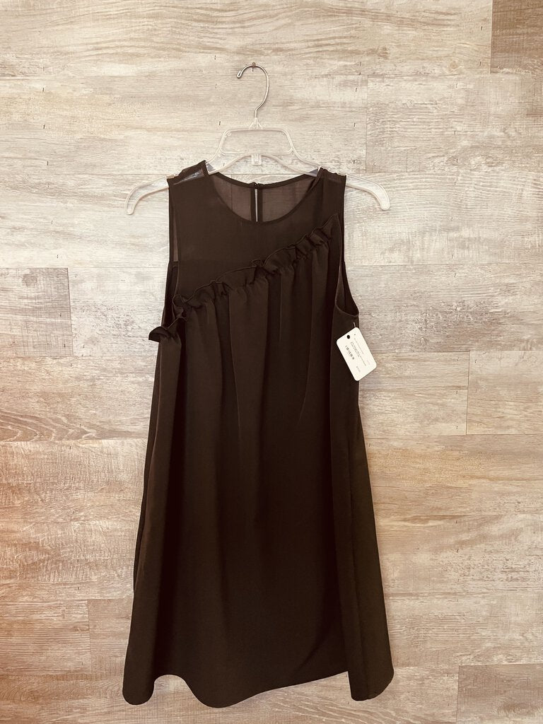 (XS) Halogen Black Ruffle Sheath Dress WOmen's