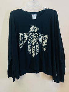 (XL) Ariat Black Leopard Thunderbird LS Shirt Womens