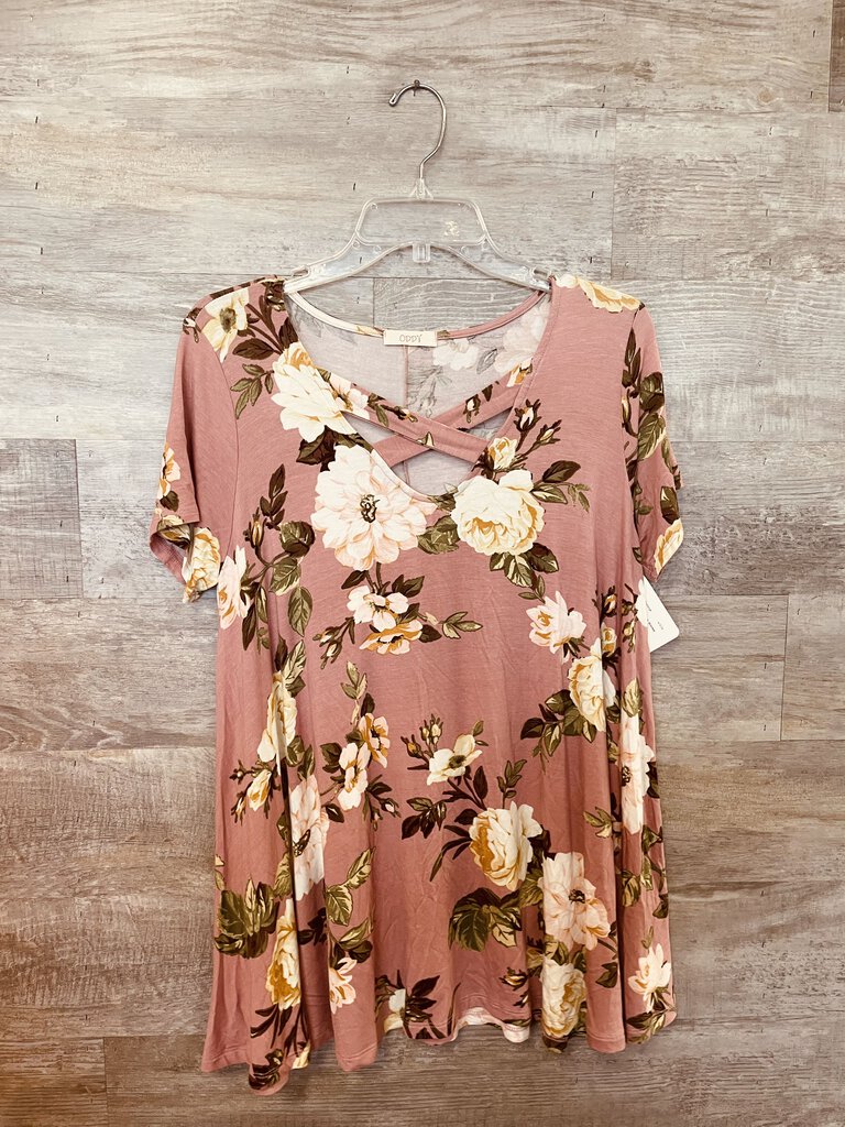 (S) Oddi Pink Floral Tunic Womes