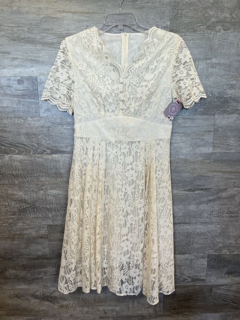 (S) Boutique Cream Lace Dress Womens