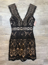 Load image into Gallery viewer, (2) Monique Lhuillier Black Lace Dress Womens