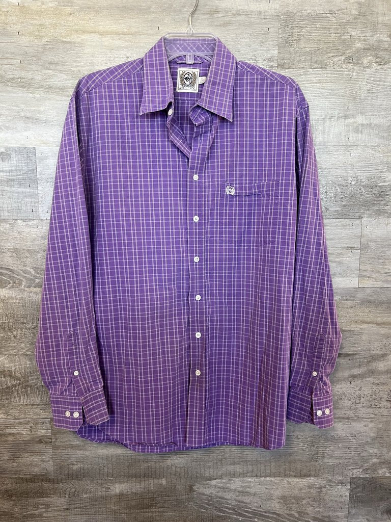 (XL) Cinch Purple Plaid Shirt Mens