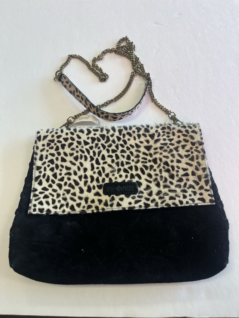Jane Marie Leopard Hair On Hide Crossbody