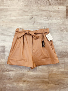 (8) Express Tan Faux Leather Shorts Women's