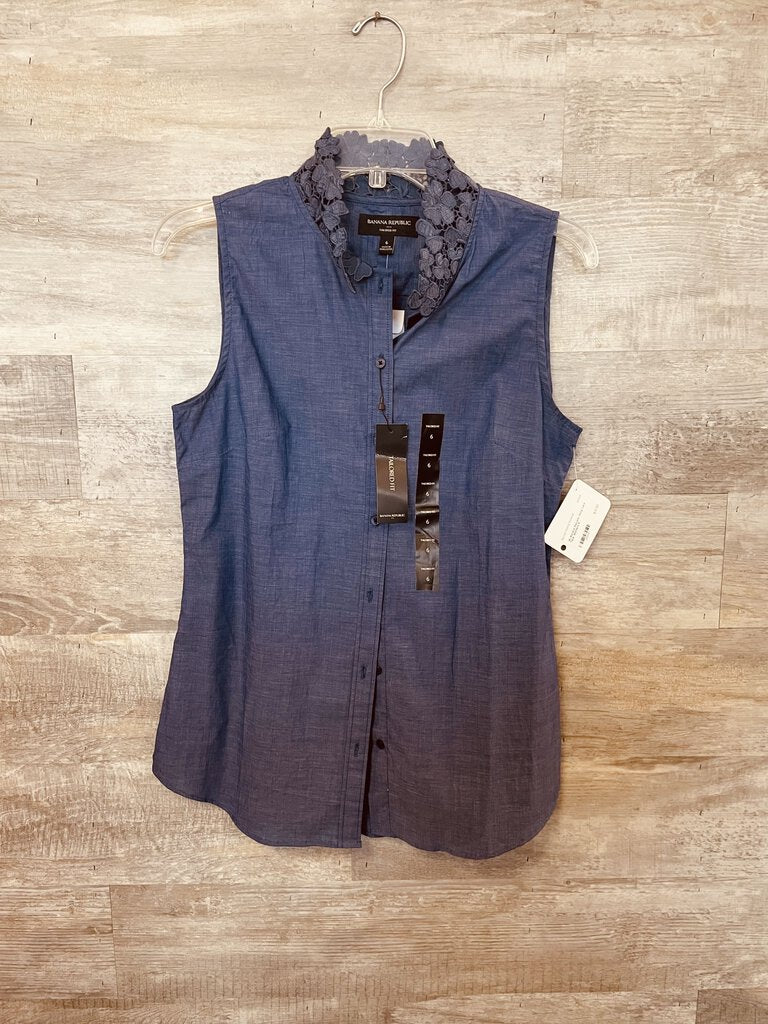 (6) Banana Republic Navy Lace Tank Womens