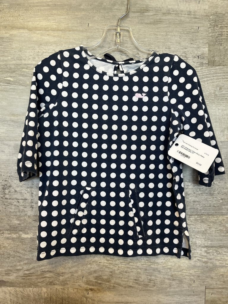 (2T) Vineyard Vines Navy Polka Dot Dress Girls