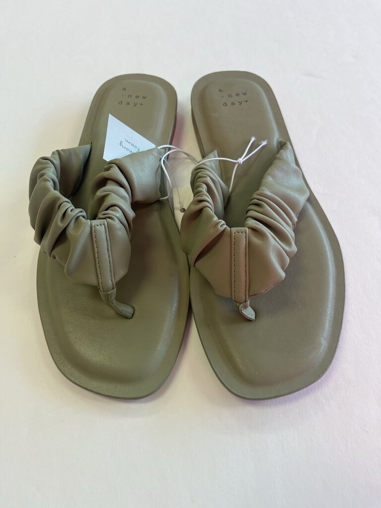 (7.5) A New Day Olive Green Sandal WOmen's