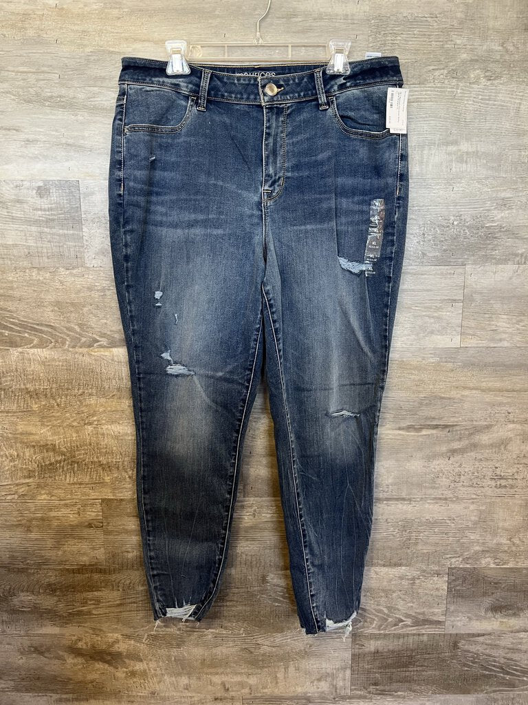 (XL) Maurice's Distressed Skinny Jeans Womens
