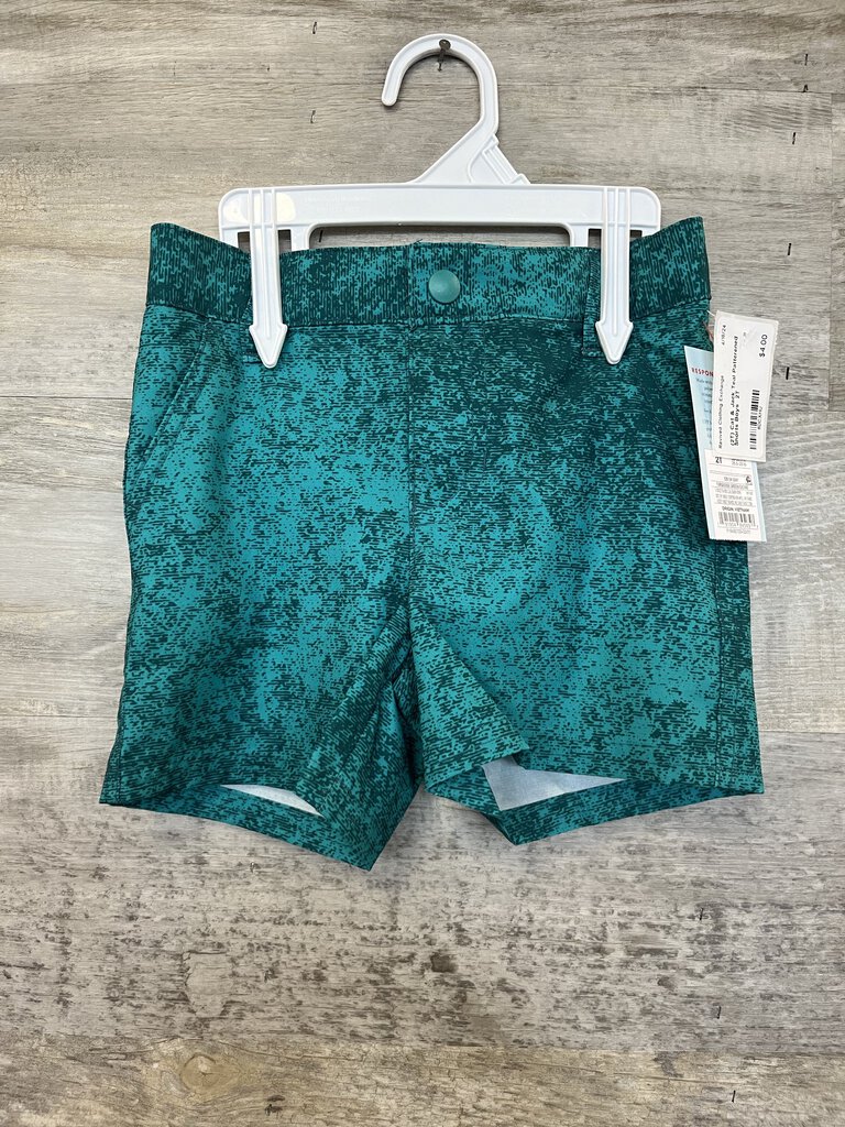 (2T) Cat & Jack Teal Patterened Shorts Boys