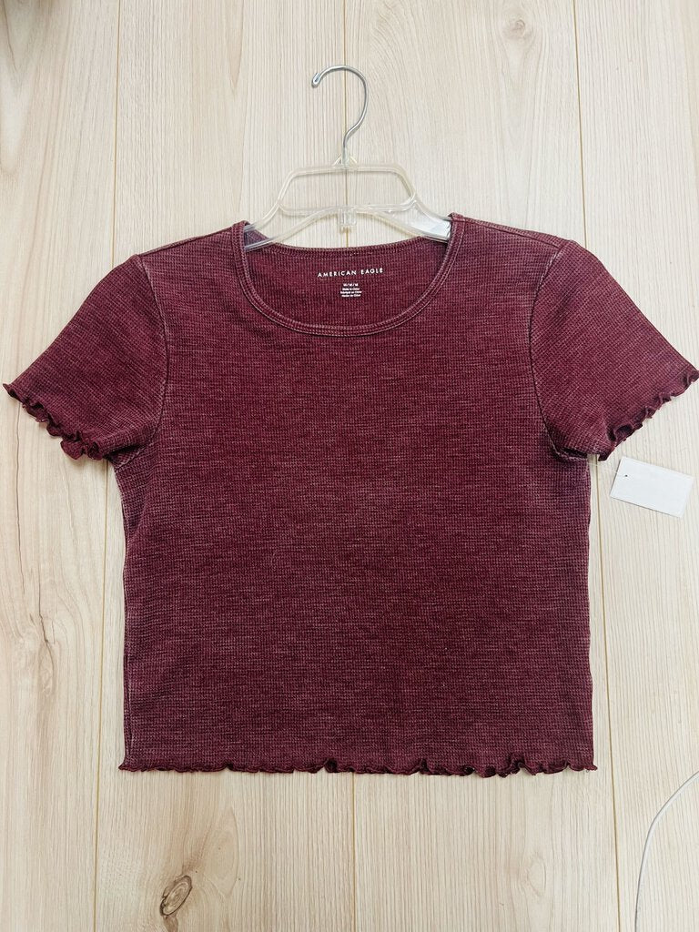 (M) American Eagle Maroon Baby Tee Womens