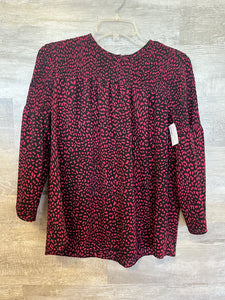 (S) Michael Kors Black Red Leopard Shirt Womens