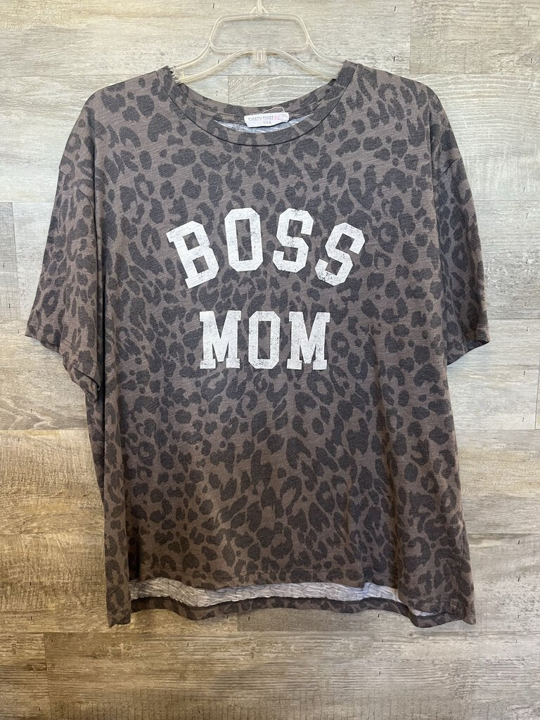 (1x) Boss Mom Leopard Tee Women's