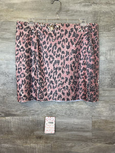 (8) Free People Pink Cheetah Sequin Skirt Women's