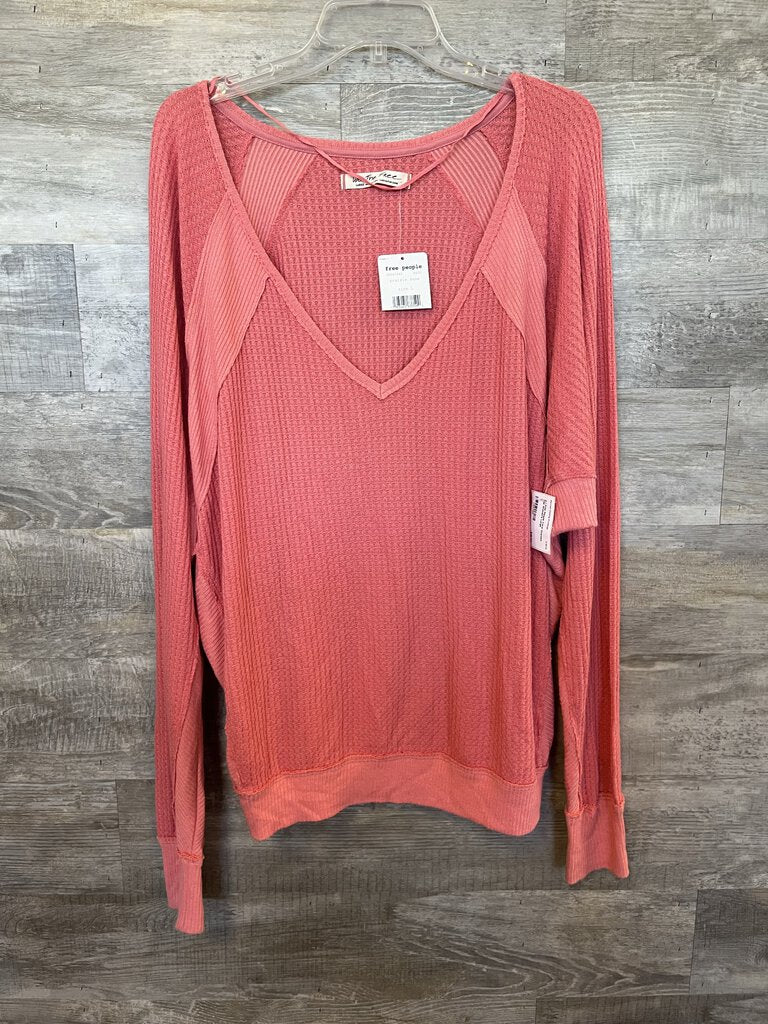 (L) Free People Coral Oversize Top WOmen's