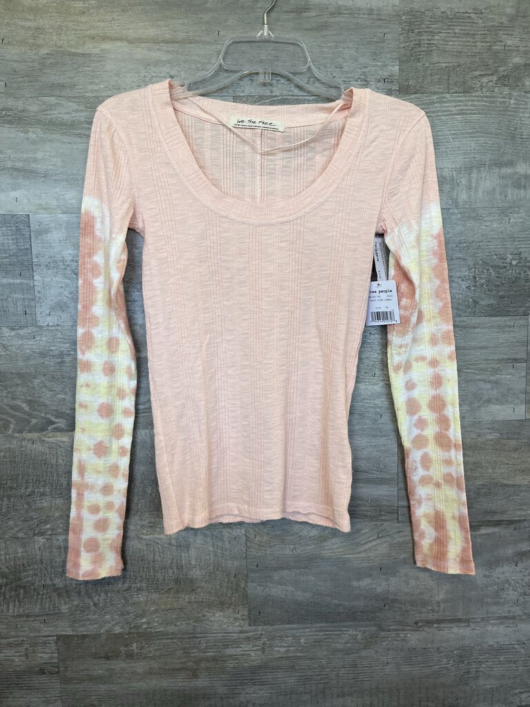 (XS) Free People Blush LS Ombre Tee