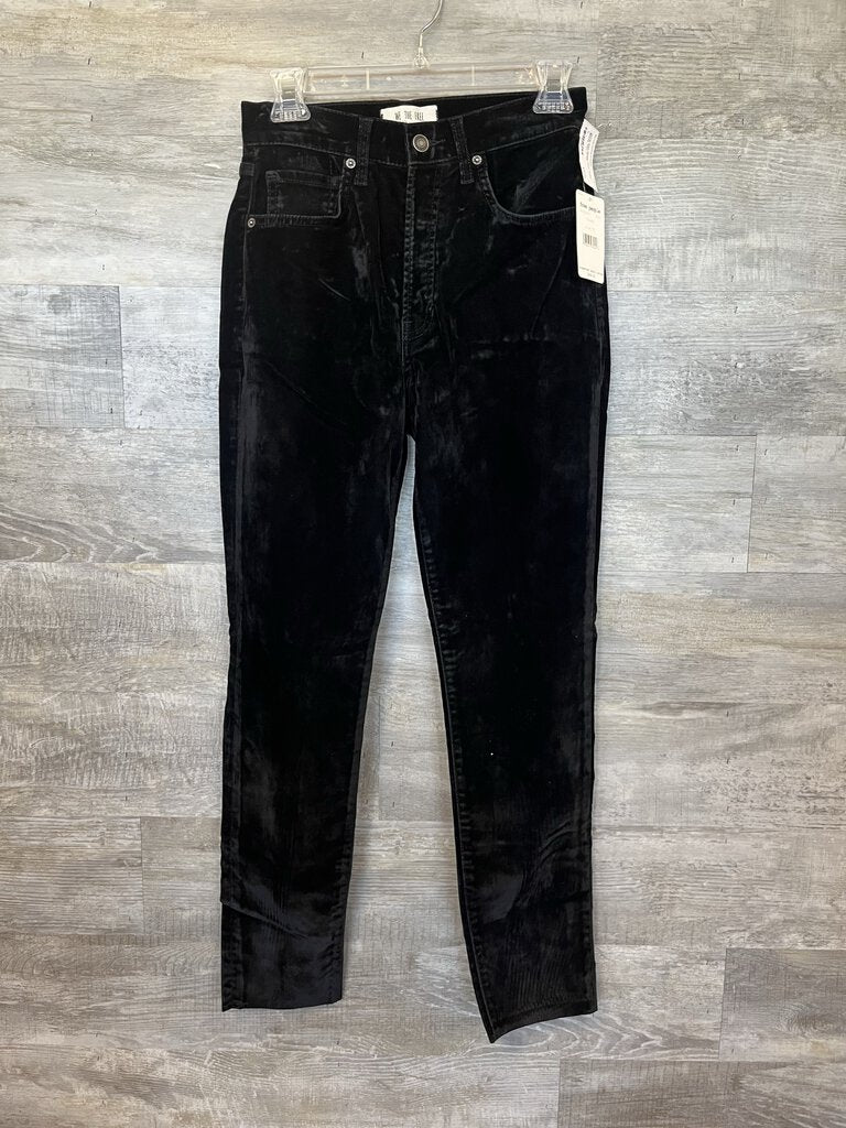 (27/4) Free People black Velour Skinny Pant