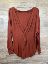 Load image into Gallery viewer, (S) Free People Rust Ribbed Long Sleeve /top