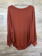 Load image into Gallery viewer, (S) Free People Rust Ribbed Long Sleeve /top