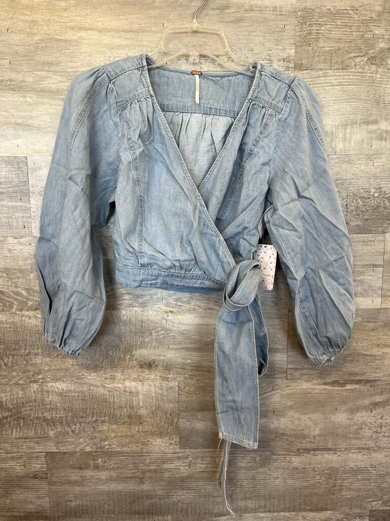 (S) free People Chambray Wrap Shirt Women's