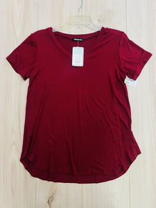 (S) Hemish Red V Neck Tee Womens