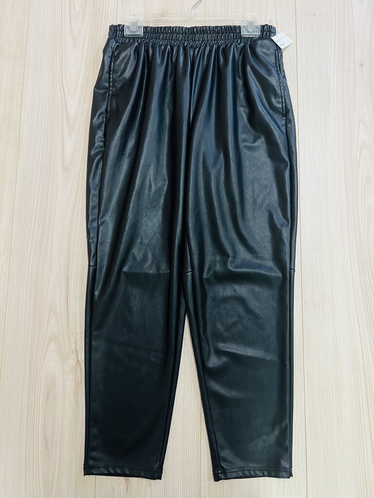(L) Fabletics Black Leather Pants Womens